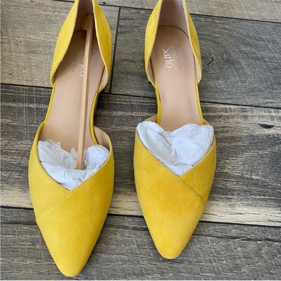 NWT Franco Sarto Sattara Yellow Suede Flats Spring Summer Office Size 11 - Picture 6 of 15